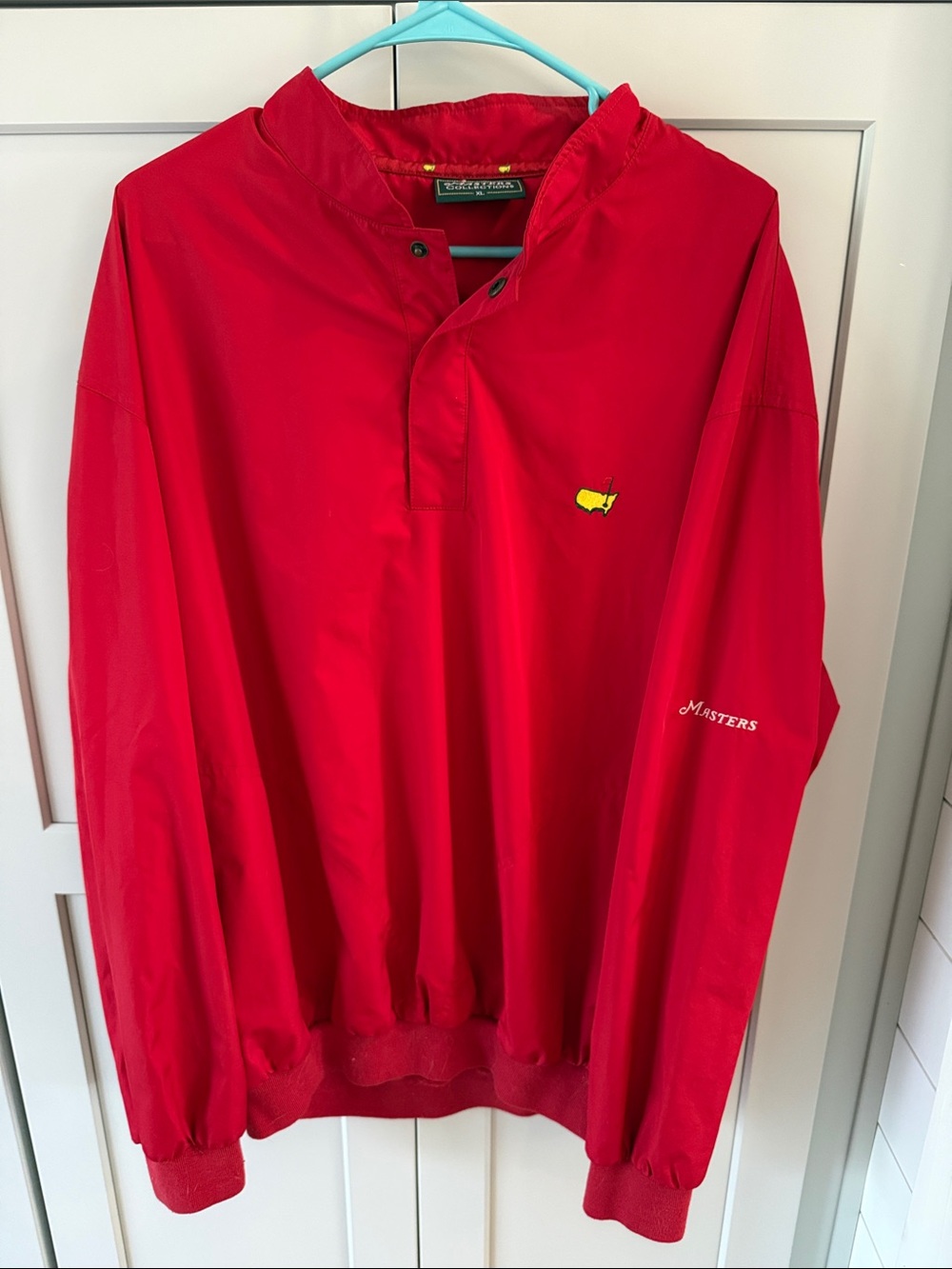 Masters Red Pullover with Embroidered Yellow Logo
